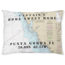 Your Dog&#39;s Name Nautical Chart Punta Gorda FL Pet Bed