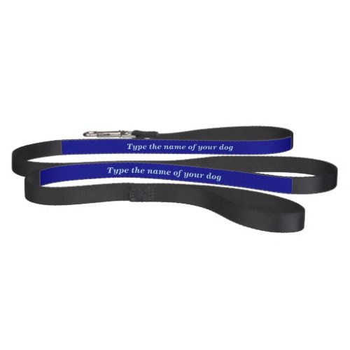 Your Dogs Name on Black and Blue Dog Leash