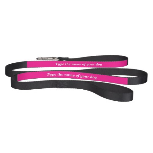 Your Dogs Name on Black and Pink Dog Leash