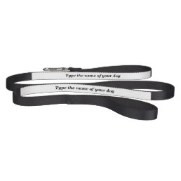 Your Dog&#39;s Name on Black and White Dog Leash