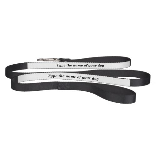Your Dogs Name on Black and White Dog Leash