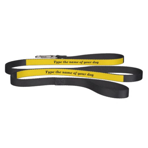 Your Dogs Name on Black and Yellow Dog Leash