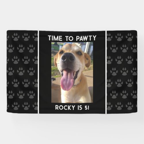 Your Dogs Photo Birthday Party Personalized Banner