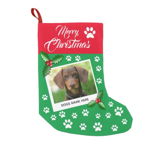 Your Dogs Photo Cute Dog Small Christmas Stocking
