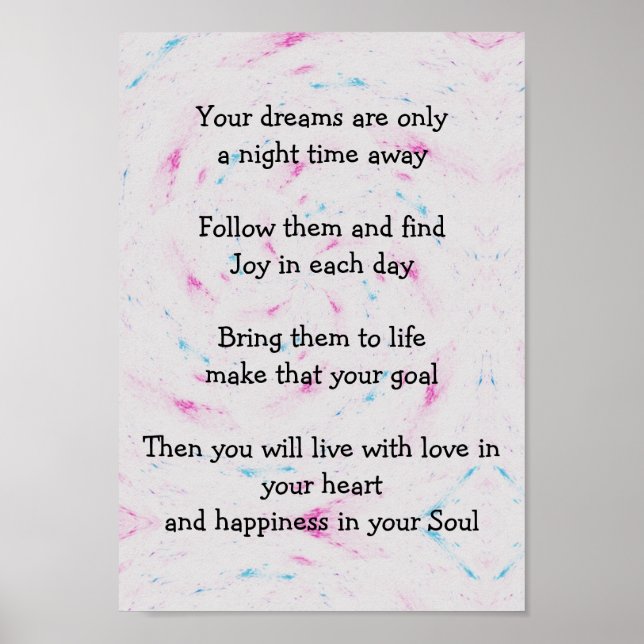 Your dreams inspirational poster (Front)