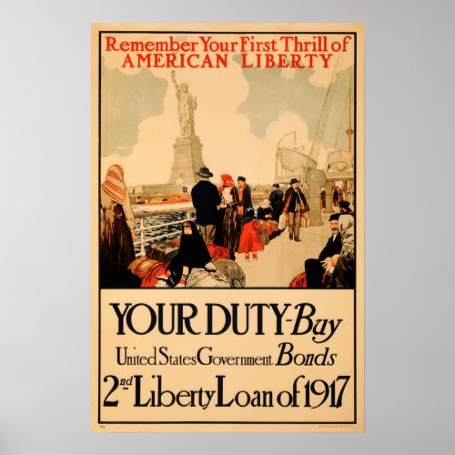 YOUR DUTY Buy US Government Bonds 2nd Liberty Loan Poster
