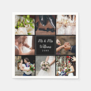Your Eight Favourite Wedding Photos Collage Napkins