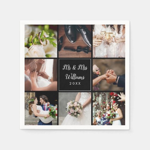 Your Eight Favourite Wedding Photos Collage Napkins