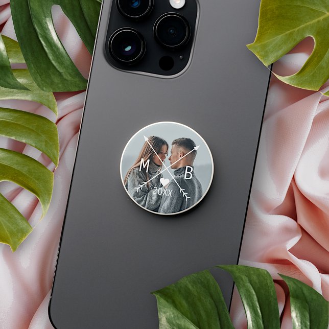 Your Elegant Classy Monogrammed Love Heart Arrows PopSocket (Creator Uploaded)