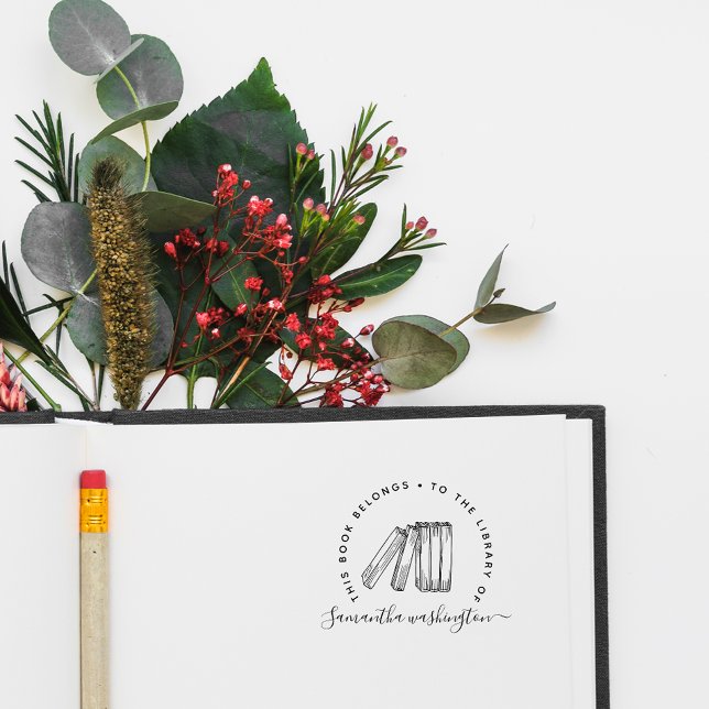 Your Elegant Vintage Custom Library Books Rubber Stamp (Creator Uploaded)