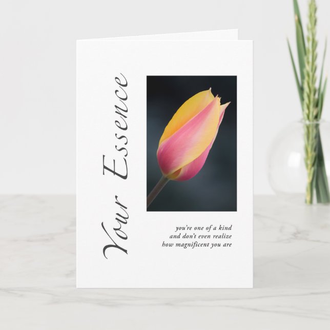 Your Essence Tulip Letterpress Thank You Card (Front)