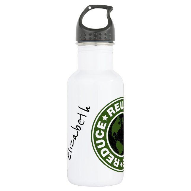 YOUR exact beverage specs 'Reuse Recycle' Stainless Steel Water Bottle (Front)