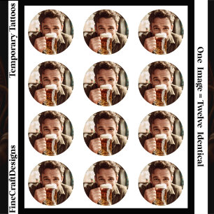 Your Face, Drawing, Photo, Writing etc 12 Custom Temporary Tattoos