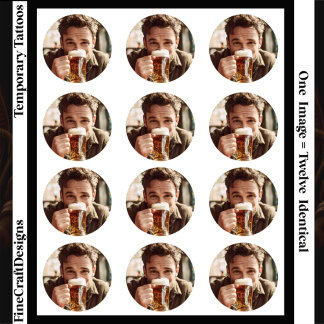Your Face, Drawing, Photo, Writing etc 12 Custom Temporary Tattoos