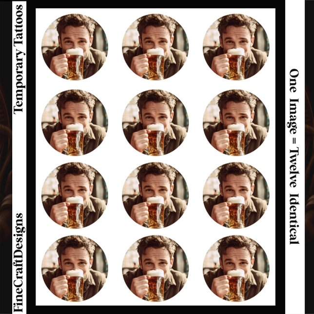 Your Face, Drawing, Photo, Writing etc 12 Custom   Temporary Tattoos (Creator Uploaded)