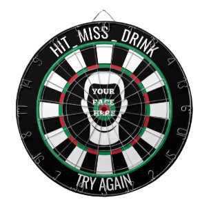 Your Face Here Dartboard  Funny Drinking Dartboard