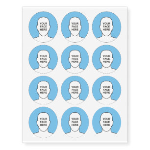 Your Face in Circle Temporary Tattoos