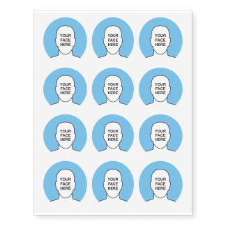 Your Face in Circle Temporary Tattoos