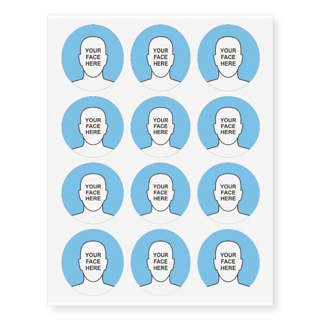 Your Face in Circle Temporary Tattoos (Front)