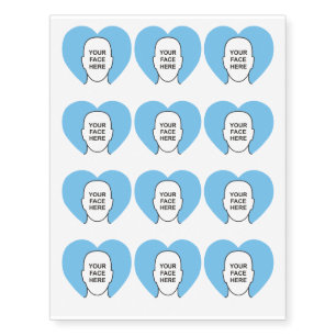 Your Face in Heart Temporary Tattoos