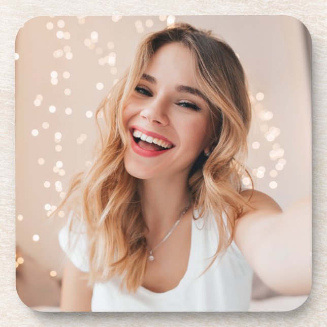 Your face on a birthday beverage coaster (Front)