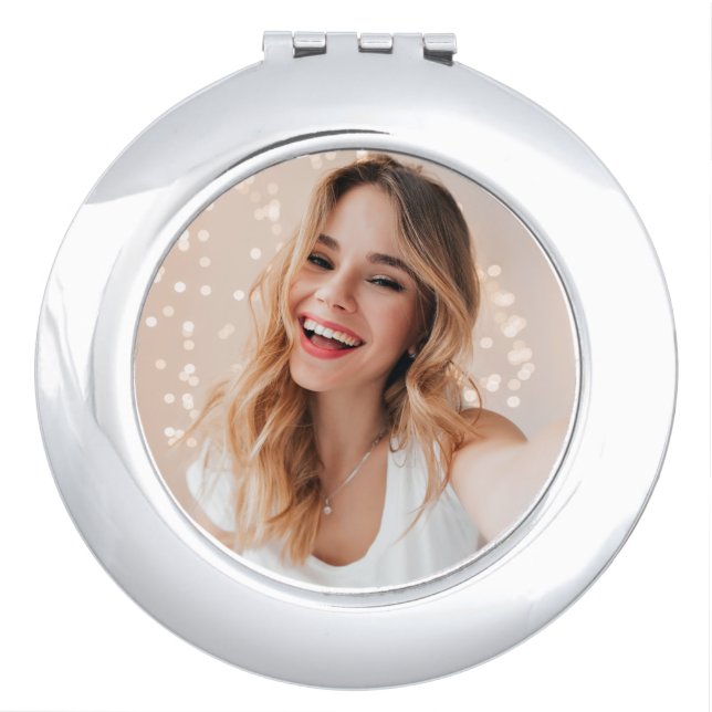 Your face on a birthday compact mirror (Front)