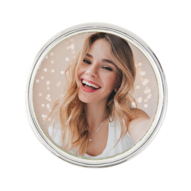 Your face on a birthday lapel pin (Front)