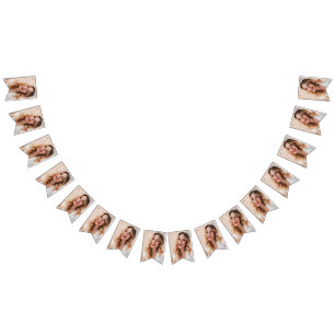 Your face on a birthday personalized bunting flags