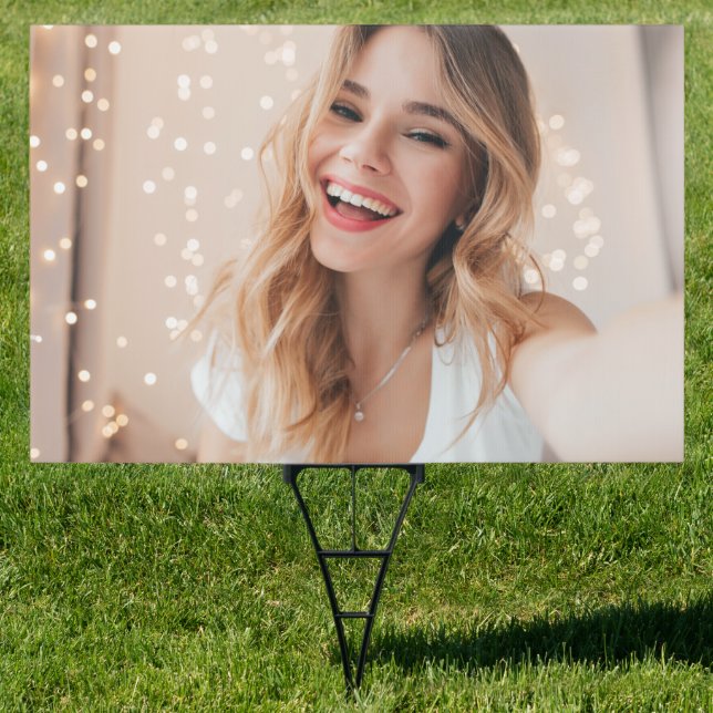 Your face on a birthday personalized sign (Insitu)