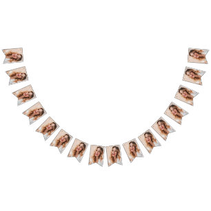 Your face on a personalized graduation bunting flags