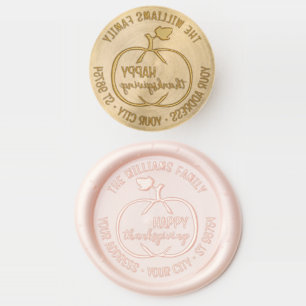 Your Family Address And Cute Autumn Season Pumpkin Wax Seal Stamp