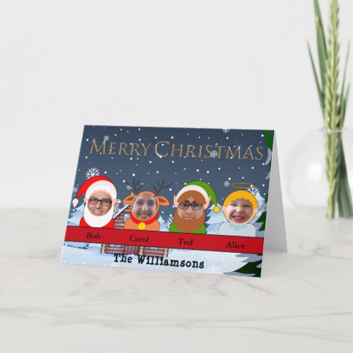 Your Family as Christmas Characters Photo Holiday Card