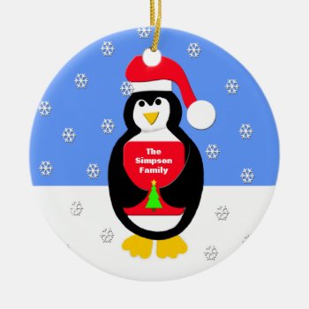 Your Family Christmas Ornament -- Penguin by ornamentsbyhenis at Zazzle