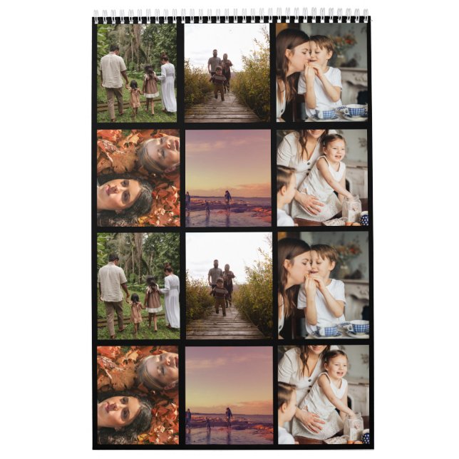 Your  Family Custom Photo Calendar Black 2026 (Cover)