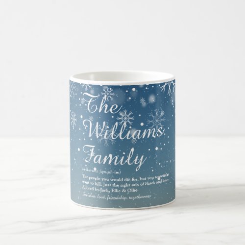 Your Family Definition Winter Snowflakes Coffee Mug