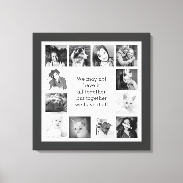 Your Family Memories Custom Photo Collage Canvas Print (Front)