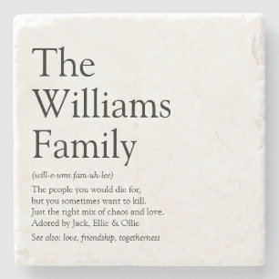 Your Family Name Definition Personalized Stone Coaster
