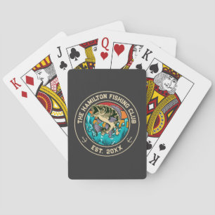 Your Family Name Fishing Largemouth Bass Poker Cards