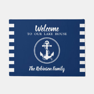 Your Family Name Lake House Anchor & Rope Doormat