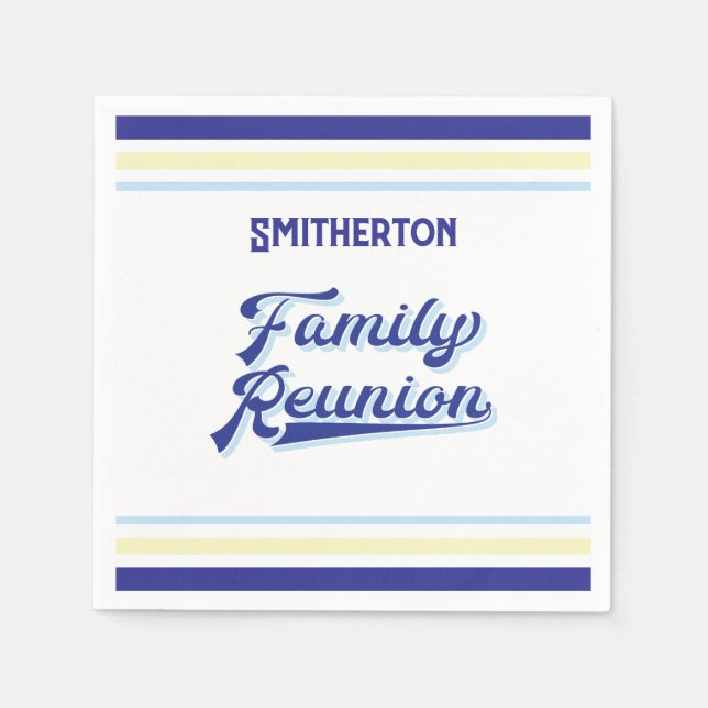 Your Family Name Monogrammed Reunion Napkins (Front)