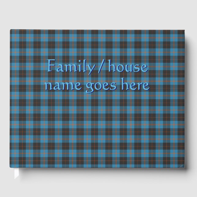 Your family name on Angus District Ancient tartan Guest Book (Front)