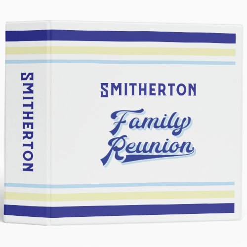 Your Family Name Reunion Planner 3 Ring Binder