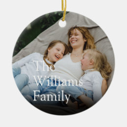 Your Family Photo and Definition Modern Fun Ceramic Ornament