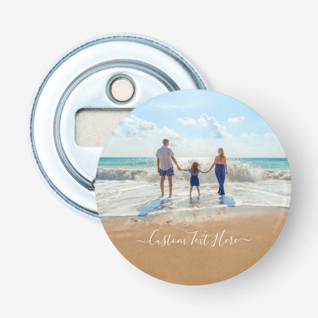 Your Family Photo and Text Bottle Openers Gift (Front)
