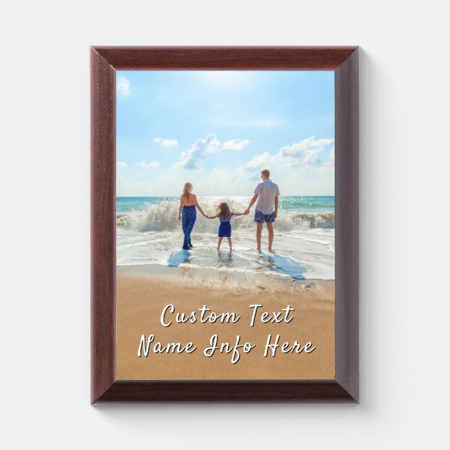Your Family Photo Award Plaque Gift Custom Text (Vertical)