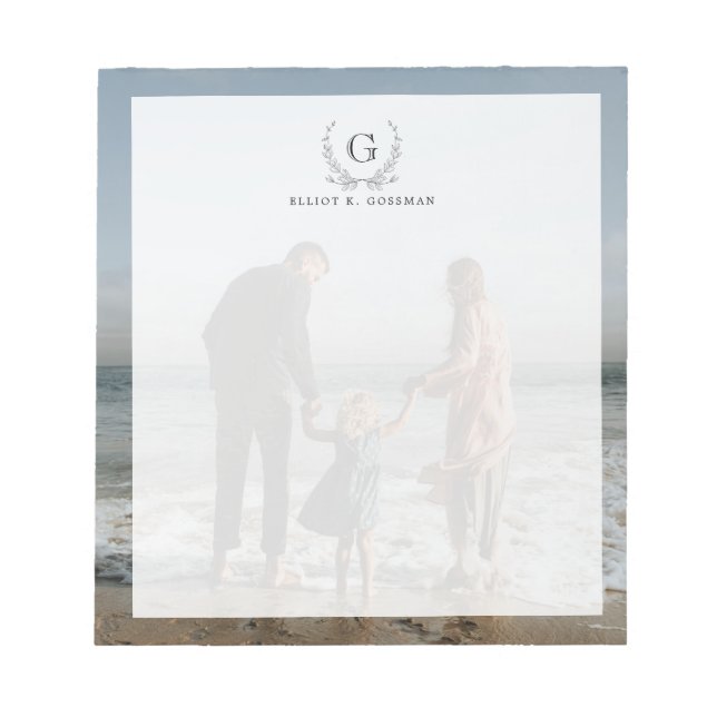 Your Family Photo Backdrop | Custom Monogram Notepad (Front)