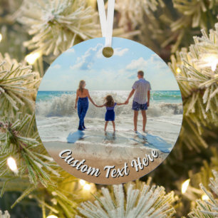 Your Family Photo Christmas Ornament Custom Text
