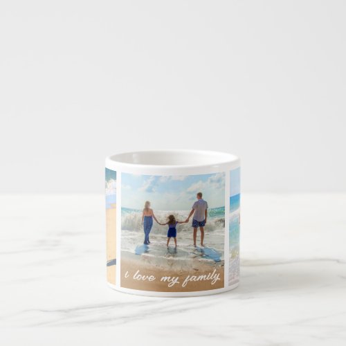 Your Family Photo Collage Espresso Cup Custom Text