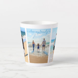 Your Family Photo Collage Latte Mug with Text