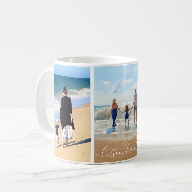 Your Family Photo Collage Mug Gift and Custom Text (Front Left)